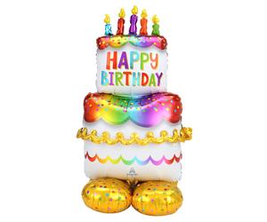 Large Happy Birthday Cake Airloonz Uninflated Balloon