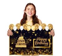 Large Happy Birthday Card With Envelope 15.7x22 inch Birthday Decorations Giant Birthday Guest Book Big Happy Birthday Card for Men Women Husband Wife Jumbo Greeting Card Gifts Party Guest Book