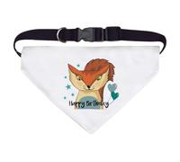Large 'Happy Birthday Fox' Dog/Cat/Pet Bandana (PD00064348)