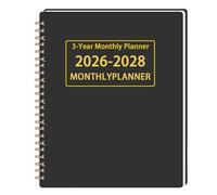 Large Hardcover Planner Notebook, 2026 Monthly Planner, 3 Year Organizer with Dates, Undated Calendar Weekly, Productivity Journal for Goals, Scheduling Task Management Students Professionals