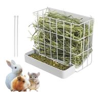 Large Hay & Feed Two in One Feeding Rack Rabbit Hay Rack with Hook Heavy-Duty Metal,Internal Sloping Design,Hay Feeder for Bunny,Rabbit,Chinchillas,Comes with Two Multifunctional Zippers