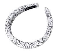 Large Headband for Hair in Tweed with Delicate White Checkered