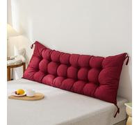 Large Headboard Pillow 200x50cm - Long Support Cushion for Bedside Tatami Backrest Ideal for Reading with Fixing Ties Comfort Bolster Pillow for Back Support
