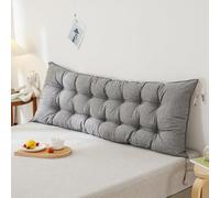 Large Headboard Pillow 200x50cm - Long Support Cushion for Bedside Tatami Backrest Ideal for Reading with Fixing Ties Comfort Bolster Pillow for Back Support