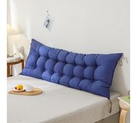 Large Headboard Pillow 200x50cm - Long Support Cushion for Bedside Tatami Backrest Ideal for Reading with Fixing Ties Comfort Bolster Pillow for Back Support