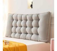 Large Headboard Pillow Bed Backrest Long Support Pillow for Reading Bedside Backrest Headboard Cushion with Fixing Ties Tatami Back Bolster Support Reading Pillow,D,90x60x10cm