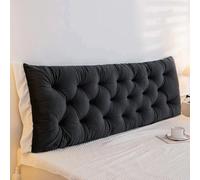Large Headboard Pillow Upholstered Wall Mounted Headboard Cushion Super Soft Crystal Velvet Reading Pillow Dorm Bed Backrest Support Positioning Bolster Cushion for Sofa Bed(120X50X5cm,Dark Gray)