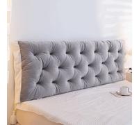 Large Headboard Pillow Upholstered Wall Mounted Headboard Cushion Super Soft Crystal Velvet Reading Pillow Dorm Bed Backrest Support Positioning Bolster Cushion for Sofa Bed(150X50X5cm,Light Gray)