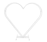 Large Heart Shape Wedding Arch Stand Frame Party Background Flower Balloon Metal Backdrop Free Standing Photo Booth White for photography weddings birthday parties graduation parties etc 2.04*2.04M