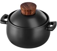 Large Heat-resistant Ceramic Casserole Pot With Lid - Round Earthenware Stockpot For Soup, Stews & Parties - Perfect For Family Dinners 4.5L/4.1Quarts