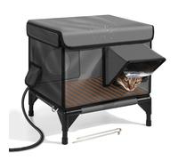 Large Heated Cat House for Outside Winter, Insulated Outdoor Cat Shelter with Heater, Waterproof & Insulated Cat House for Outdoor Cats Insulated Feral Cat Shelter Elevated S