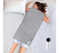 Large Heating Pad,Extra Large Heating Pad for Back Pain Relief Electric Heating for Period Cramps Knee Leg Pain Relief Moist/Dry Heat 10 Heat Setting (b.Grey 17x33, 17x33 Inch)