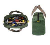 Large Heavy Duty Canvas Tool Bag 16 Inch - Electrician Tool Tote & Tool Holdall, Multifunctional Portable Tool Storage Organiser for Technician, Plumbing, Gardening & DIY