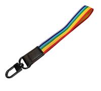 Large Heavy Duty Nylon Identification Key Ring Clip on Handel loops Fob. (Rainbow 1)
