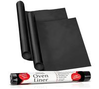 Large Heavy Duty Oven Liner - 2 Pack Extra Thick Oven Liners for Fan Assisted Ovens 40 x 50cm - Reusable Non Stick Protector Sheets Mat for Bottom of Oven - BBQ Mats Easy-Clean - BPA-Free by Lxrious