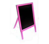 Large Heavy Duty Single Sided Pink Fitted with Tough Melamine™ Hard Plastic, Non Porous Panels - Easy to Clean. 1000 x 610 for Chalk Markers and Chalk. Single Sided Sign.