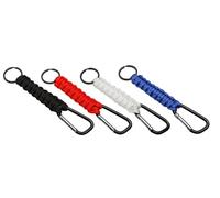 Large Heavy Duty Webbed Knotted Nylon Rope Identification Key Ring Clip on Handel loops Fob. (All four colours)