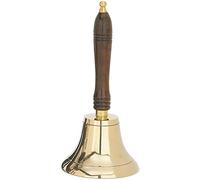 Large & Heavy Solid Brass Hand Bell School Bell Call Service Bell with Wood Handle 11"(H) 5"(D)