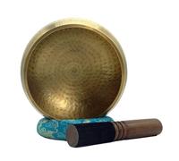 Large Heavy Weight 6.25 Inches Meditation Grade Professional Quality Hand Hammered Tibetan Singing Bowl Set. Yoga Sound Bowl Made with Seven Metals for Healing and Relaxation. By Healing Lama(TM)