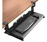 Large Height Adjustable Under Desk Keyboard Tray, C-clamp Mount System, 27 (33 Including Clamps) x 11 inch Slide-Out Platform Computer Drawer for