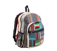 Large Hemp Backpack Multi 8 Functional Pocket Bag - Eco Friendly Unisex Rustic Durable by Freakmandu, Multicolor, L, Travel Backpacks