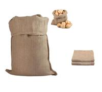 Large Hessian Potato Sack, 2PCS 40x60cm Jute Burlap Storage Bag, Reusable Breathable Sack for Storing Vegetables, Fruit, Sand, Heavy-Duty Open Top Sack