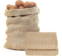 Large Hessian Sack, Reusable Woven Storage Bag for Potatoes, Vegetables & Sand | Open-Top Burlap Sack with Natural Jute Fabric | Potato Bags for Storing & Growing 2-Pack