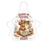 Large Highland Cow Apron, Adjustable & Waterproof Aprons with Neck Strap | Bake It Till You Make It Apron, Highland Cow Kitchen Accessories for Women & Men, Highland Cow Gifts for Restaurant & BBQ