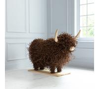 Large Highland Cow Willow Wooden Sculpture Voyage Maison Walnut One Size