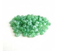 Large Hole Beads for Jewelry Making-100pcs 14mm European Howlite Rondelle Spacer Beads,Big Hole Craft for Bracelets(Green)