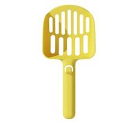 Large Hole Cat Litter Scoop with Hanging Hook, Durable PP Plastic Kitty Poop Shovel, Efficient Sifting Litter Scooper for Indoor Kitten Rabbit Small Pet Litter Box Cleaning, 4 Colors Optional (Yellow)