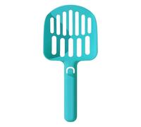 Large Hole Cat Litter Scoop with Hanging Hook, Durable PP Plastic Kitty Poop Shovel, Efficient Sifting Litter Scooper for Indoor Kitten Rabbit Small Pet Litter Box Cleaning, 4 Colors Optional (Blue)