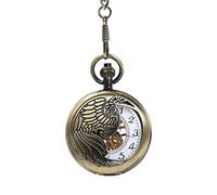 Large Hollow Out Exquisite Eagle Totem Pocket Watch White Hollow Out Gold Digital Mechanical Pocket Watch Pocket Watch Gifts for Family Decorate