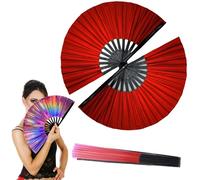 Large Holographic Folding Hand Fan, Laser Rave Hand Fan, Boots on The Ground Fan for Line Dancing Foldable Craft Holding Laser Colors Fan (C21)