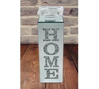 Large Home Crushed Diamond Crystal Free Standing Tealight Candle Holder