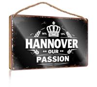 Large Home Sign Hannover: Where Passion Meets Excellence Wooded Sign Office Door Signs Funny Kitchen Signs Wall Decor(23X35CM)