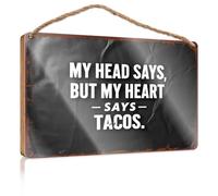 Large Home Sign My Head Says No, But My Heart Says Yes. Camper Decor Farmhouse Hanging Sign(23X35CM)