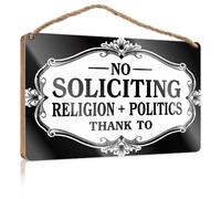 Large Home Sign No Soliciting Religion + Politics Camper Decor Farmhouse Hanging Sign(15X28CM)