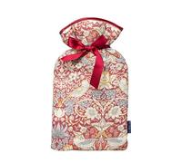 Large Hot Water Bottle 1.5L - William Morris Strawberry Thief Plum, Handmade in UK, Padded Cotton Cover, Ideal for Soothing Aches & Pains, Staying Warm, and Cozy Comfort in Cold Weather