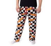 Hot Wheels Logo Mens Black White Red Yellow Checkered Lounge Pants | Drawstring Casual Loungewear | Ideal for Relaxing at Home or Casual Outings Merch - Large