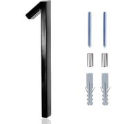 Large House Number Sign, 5inch Floating Zinc Alloy Black Modern Number Signs On The Door Apartment Mailbox Address Plate Sign With Nail Kit plaques(1)