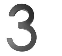 Large house numbers, 1PCS Floating House Number,Modern Letters Door Alphabet,Home Outdoor Black 3D Numbers Address Plaques For Wall Front(3)