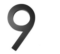 Large house numbers, 1PCS Floating House Number,Modern Letters Door Alphabet,Home Outdoor Black 3D Numbers Address Plaques For Wall Front(9)