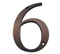 Large house numbers, 4 In 101mm House Number Door Address Zinc Alloy Screw Mounted Outdoor Sign #0-9 BRONZE Color Front Numbers(No.6)