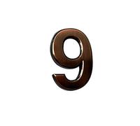 Large house numbers, Bronze Digits 0-9 Number Sticker Plating Digital Metal Building Door Address Floor Hotel Plate Sign Front Numbers(9)