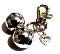 Large 'I Love My Dog' Detachable Silver Bells - 20mm Training Jingle for Collar
