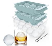 Large Ice Ball Maker Mold, 1.9" Round Ice Cube Mold for Whiskey Bourbon Cocktail, 6 Balls, Sphere Ice Mold, Big Ice Cube Tray with Container and Tongs, Easy to Fill & Release