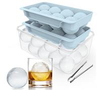 Large Ice Ball Maker Mold, 2.5" Round Ice Cube Mold for Whiskey Bourbon Cocktail, 8 Balls, Sphere Ice Mold, Big Ice Cube Tray with Container and Tongs, Easy to Fill & Release