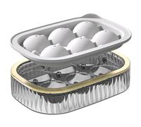 Large Ice Ball Maker Silicone Tray 6 Count Slow Melting Spheres for Bourbon Flexible Non Freezer 13x9cm(White)