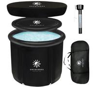 Large Ice Bath for Athletes - Portable Free Standing Cold Plunge Tub for Outdoor Cryotherapy (Onyx Black)